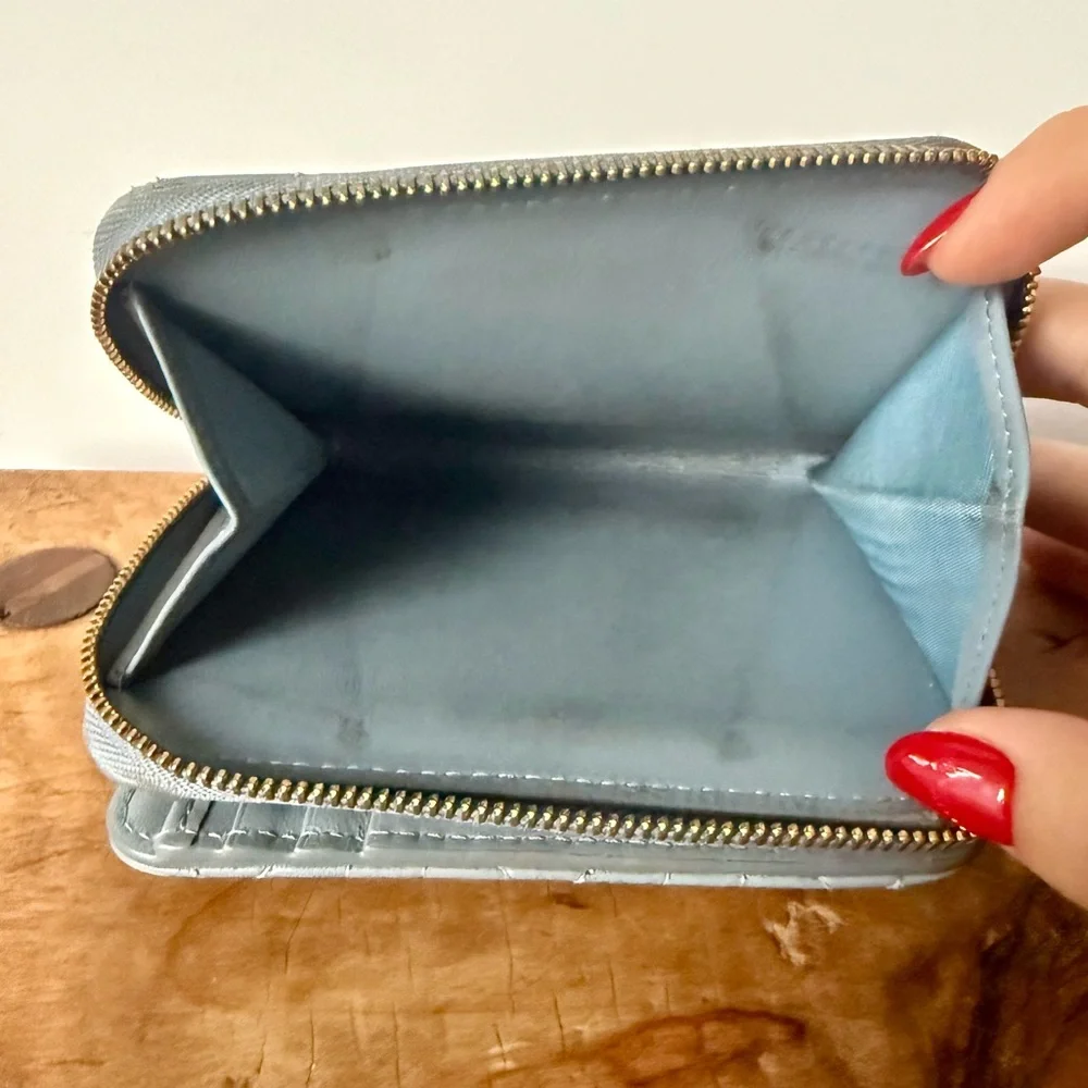 Dior Blue Cannage Compact Wallet